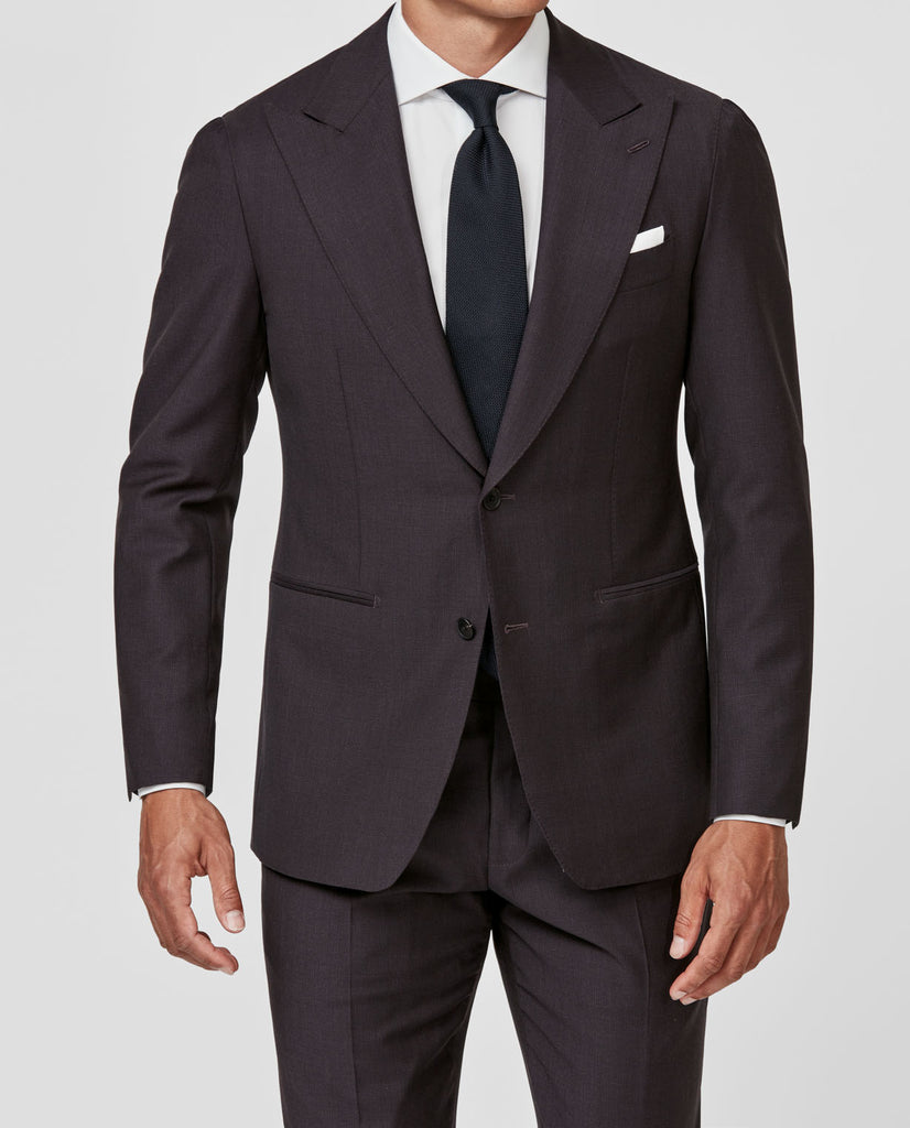 Loro Piana Grape Stretch Wool With Micro Effect