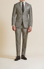 Loro Piana Dark Taupe Stretch Wool With Micro Check Inspiration