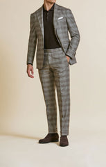 Loro Piana Cedar Brown Wool Cashmere With Check Inspiration