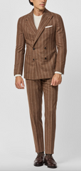 Carlo Barbera Ginger Stretch Wool & Cashmere with Chalk Stripe