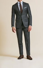 Possencollection Charcoal S130 Wool Sharkskin With Check Inspiration