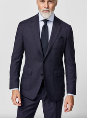 Loro Piana Four Seasons Aubergine S130 Merino Wool Glencheck