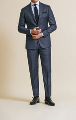 Loro Piana Slate Blue Wool Sharkskin With Check Inspiration