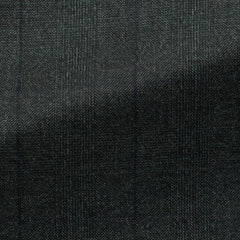 Loro Piana Four Seasons Dark Green S130 Merino Wool with Subtle Glencheck and Windowpane