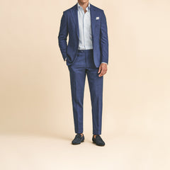 Loro Piana SUMMERTIME Royal Blue Tropical Stretch Wool, Silk & Linen Plain Weave