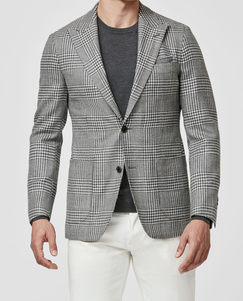 Cerruti Storm Grey Wool & Silk with Glencheck