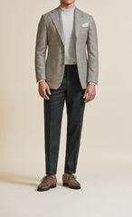 Loro Piana Taupe Stretch Wool Blend With Micro Dots Inspiration