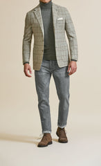 Possencollection Taupe Alpaca Wool Blend Houndstooth With Brown Overcheck Inspiration