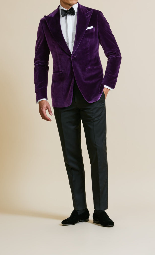 Pontoglio Purple Stretch Cotton Velvet