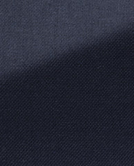 Di Pray Navy Blue Melange Silk & Wool Basketweave