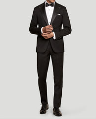 Marzotto 365 Merino Wool Stretch Black Twill