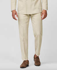 Paulo Oliveira Bone Stretch Wool & Linen Blend Trousers