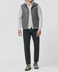 Barberis Canonico Heathered Grey Natural Stretch S120 Wool Flannel Vest / Bodywarmer