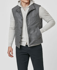 Barberis Canonico Heathered Grey Natural Stretch S120 Wool Flannel Vest / Bodywarmer