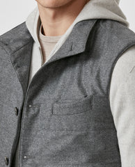 Barberis Canonico Heathered Grey Natural Stretch S120 Wool Flannel Vest / Bodywarmer