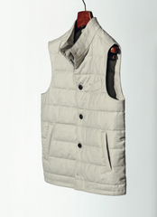 Barberis Canonico Oatmeal Natural Stretch S120 Wool Flannel Vest / Bodywarmer