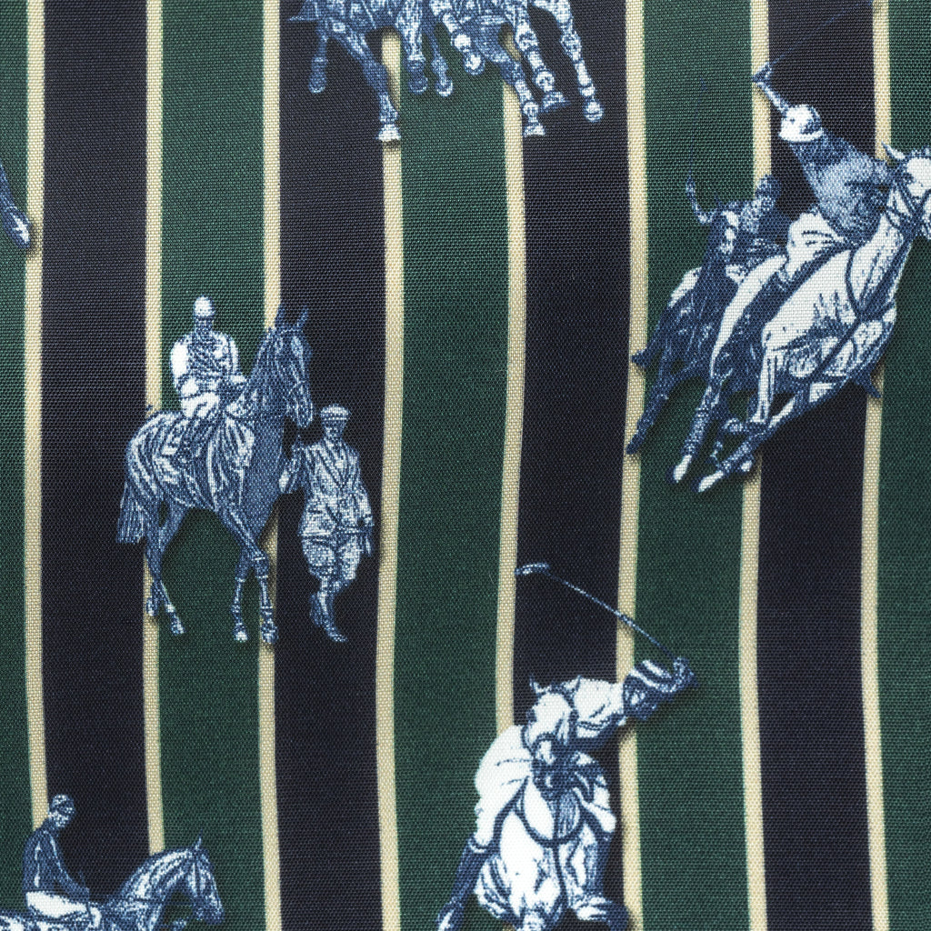 Fancy 478 Midnight Blue & Racing Green Stripes with Polo Print