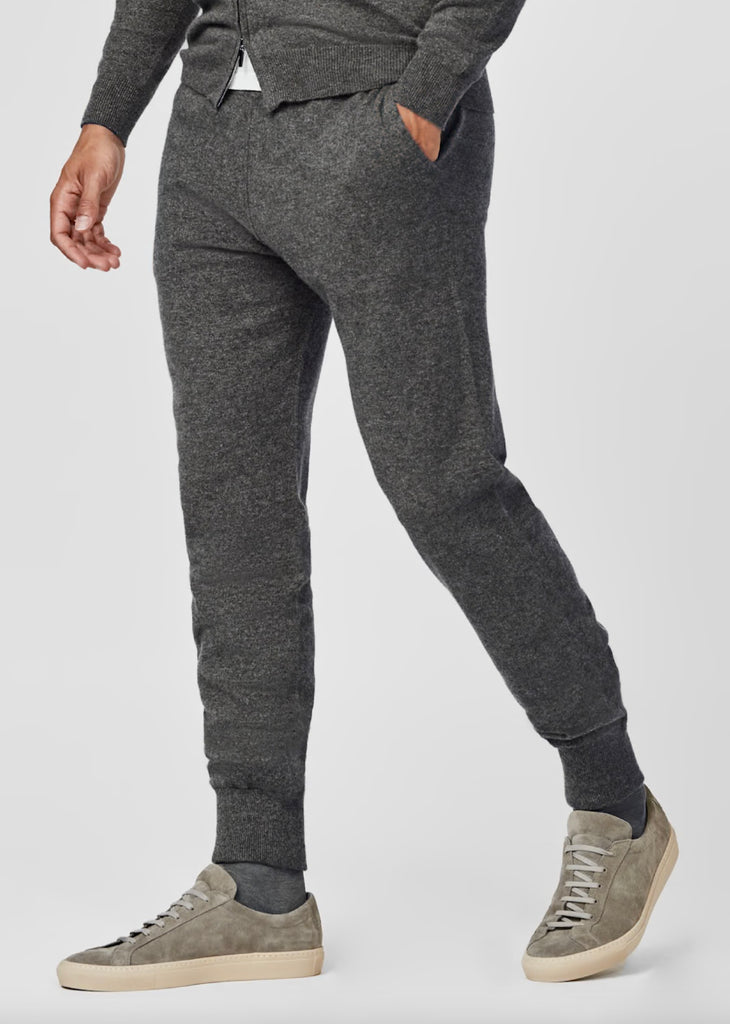 Cariaggi Dark Heathered Grey Pure Cashmere Leisure Pants