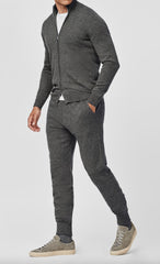 Cariaggi Dark Heathered Grey Pure Cashmere Leisure Pants