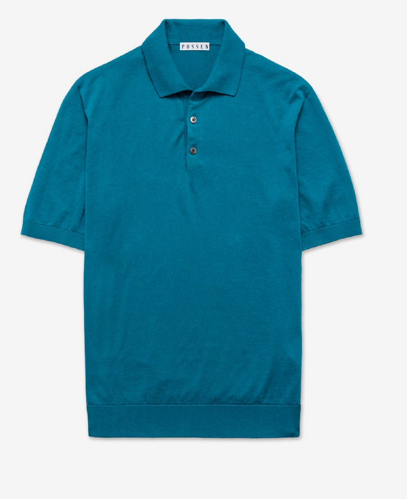 Bresciane Teal Blue Cotton & Silk Knit