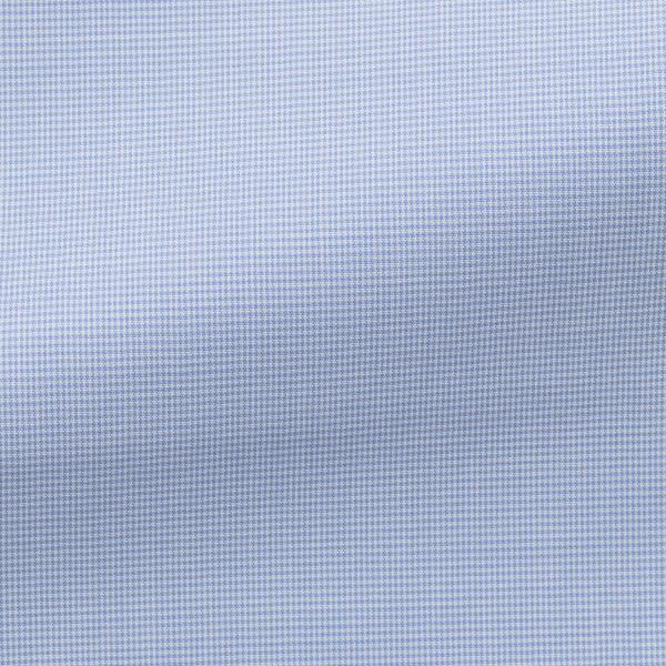 Albiate Two Ply Cotton Light Blue Micro Houndstooth Poplin