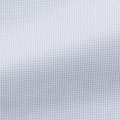 Albini Two Ply Cotton White with Light Blue Micro Dots