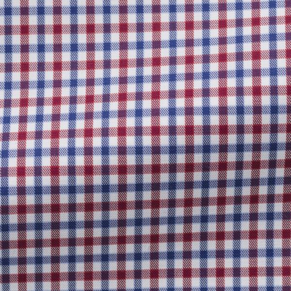 Thomas Mason Red & Blue Check Two Ply Egyptian Cotton Twill