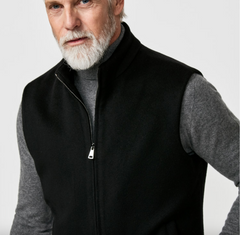 Nesti Onelio Black Brushed Pure Cashmere Vest / Bodywarmer