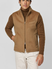 Piacenza Natural Brushed Pure Camel Wool Satin Vest / Bodywarmer