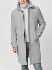 Drago Light Grey Mélange Wool & Cashmere Twill