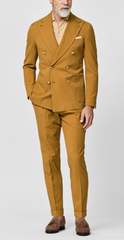 Subalpino Cognac Stretch Cotton Seersucker