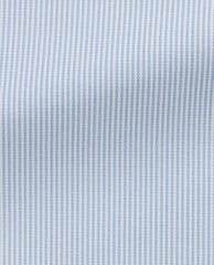 Canclini White with Light Blue Pinstripes High Stretch Performance Knit