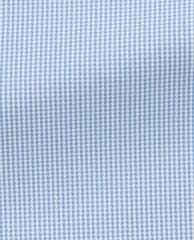 Canclini Mid Blue Micro Check High Stretch Performance Knit