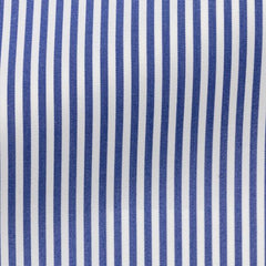 Thomas Mason White with Blue Bengal Stripe Two Ply Sea Island Cotton Poplin