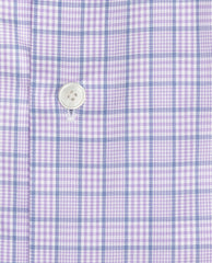 Thomas Mason Light Purple & Blue Check Fine Compact Two Ply Egyptian Cotton Twill