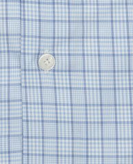 Thomas Mason Mixed Blue Check Fine Compact Two Ply Cotton Twill