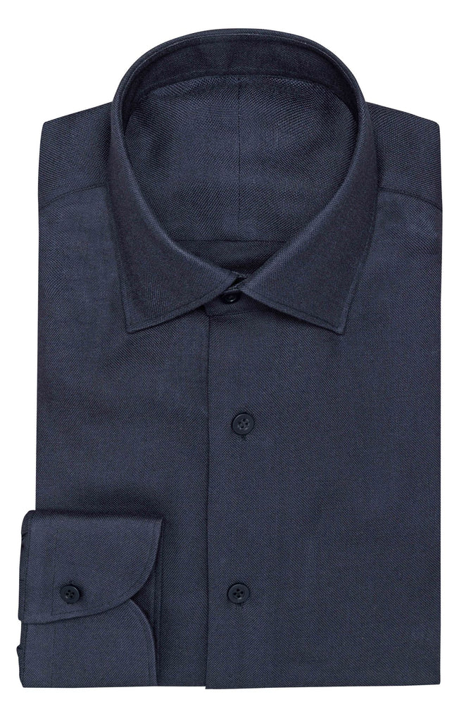 Somelos Navy Mouliné Modal & Merino Wool