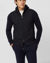 Carlo Barbera Midnight Blue Wool, Lyocell & Cashmere Stretch Twill Vest / Bodywarmer