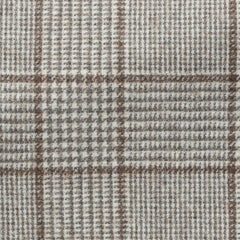 Possencollection-Taupe-Alpaca-Wool-Blend-Houndstooth-With-Brown-OvercheckPC16 280gr Fabric