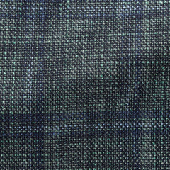 Loro-Piana-Sage-Green-Wool-Silk-Basketweave-With-Blue-CheckPC15 260gr Fabric