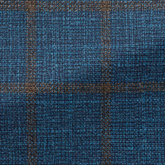 Loro-Piana-Aqua-Blue-Wool-With-Brown-WindowpanePC15 320gr Fabric