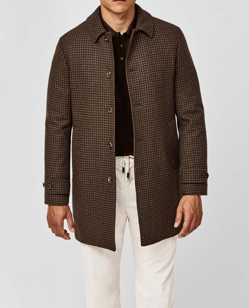 CB Stile Caramel Wool Blend Houndstooth Micro Design