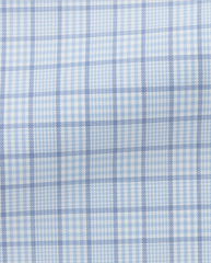 Thomas Mason Mixed Blue Check Fine Compact Two Ply Cotton Twill