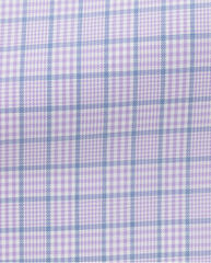 Thomas Mason Light Purple & Blue Check Fine Compact Two Ply Egyptian Cotton Twill